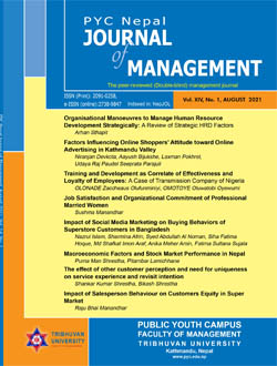 PYC Nepal Journal of Management, Vol.14, No.1, 2021