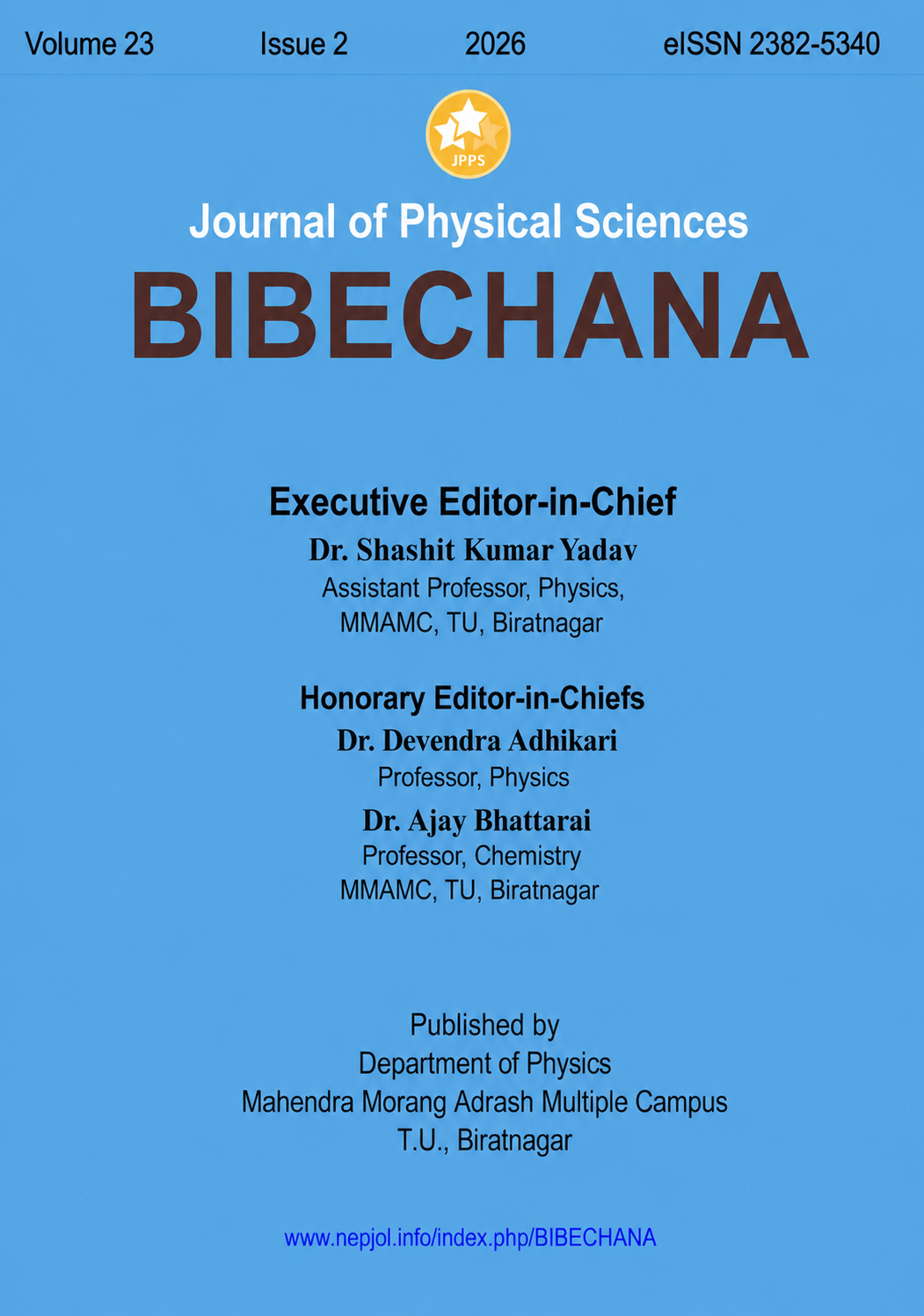 					View Vol. 23 No. 2 (2026): BIBECHANA
				