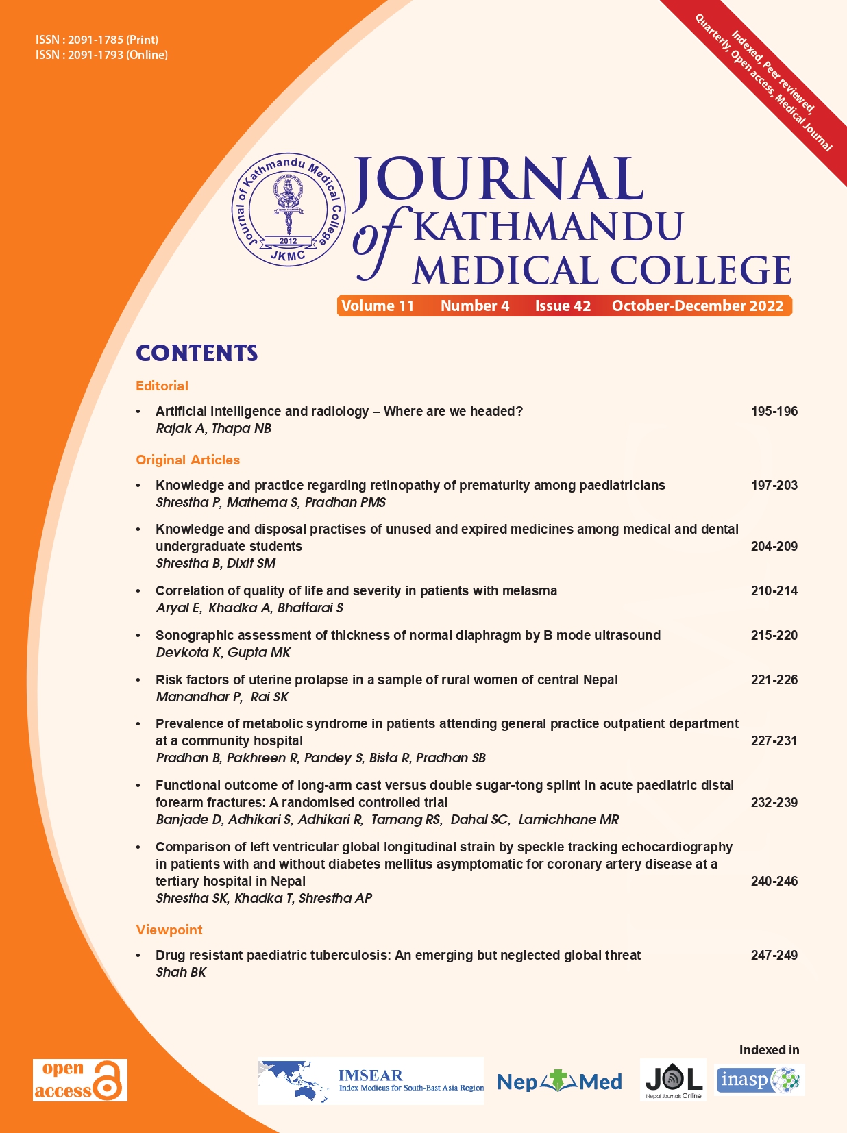 					View Volume 11, Number 4, Issue 42, October-December 2022
				